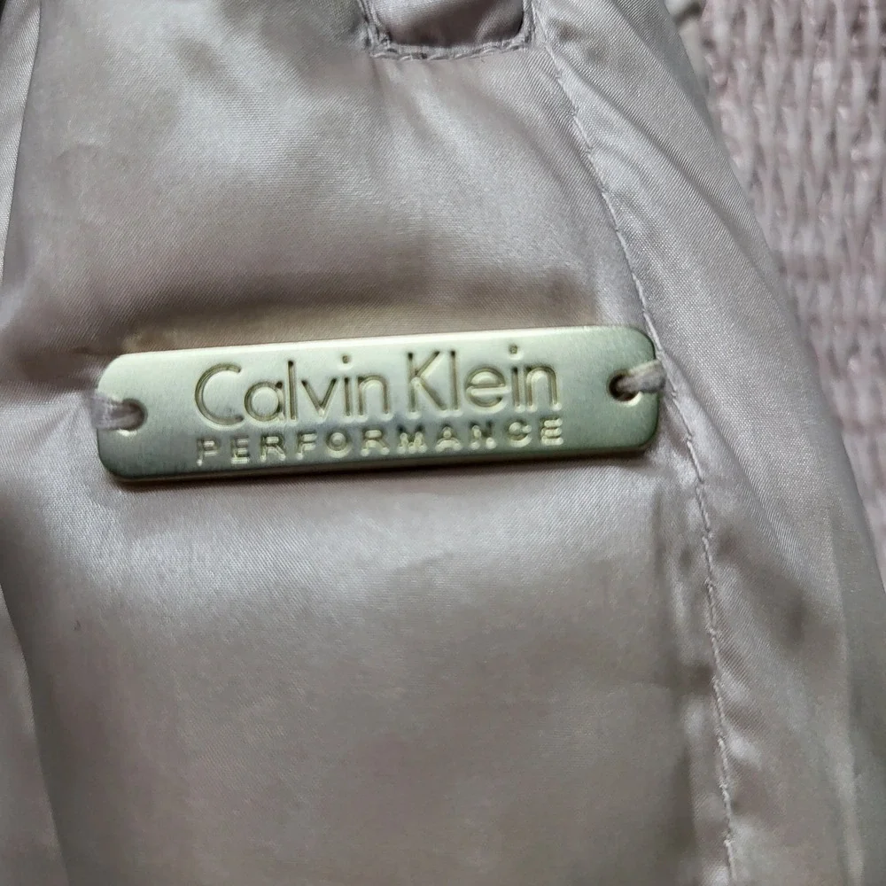 Calvin Klein Performance Women Vest M Pink‎ Puffer Down Logo Zipper Sleeveless